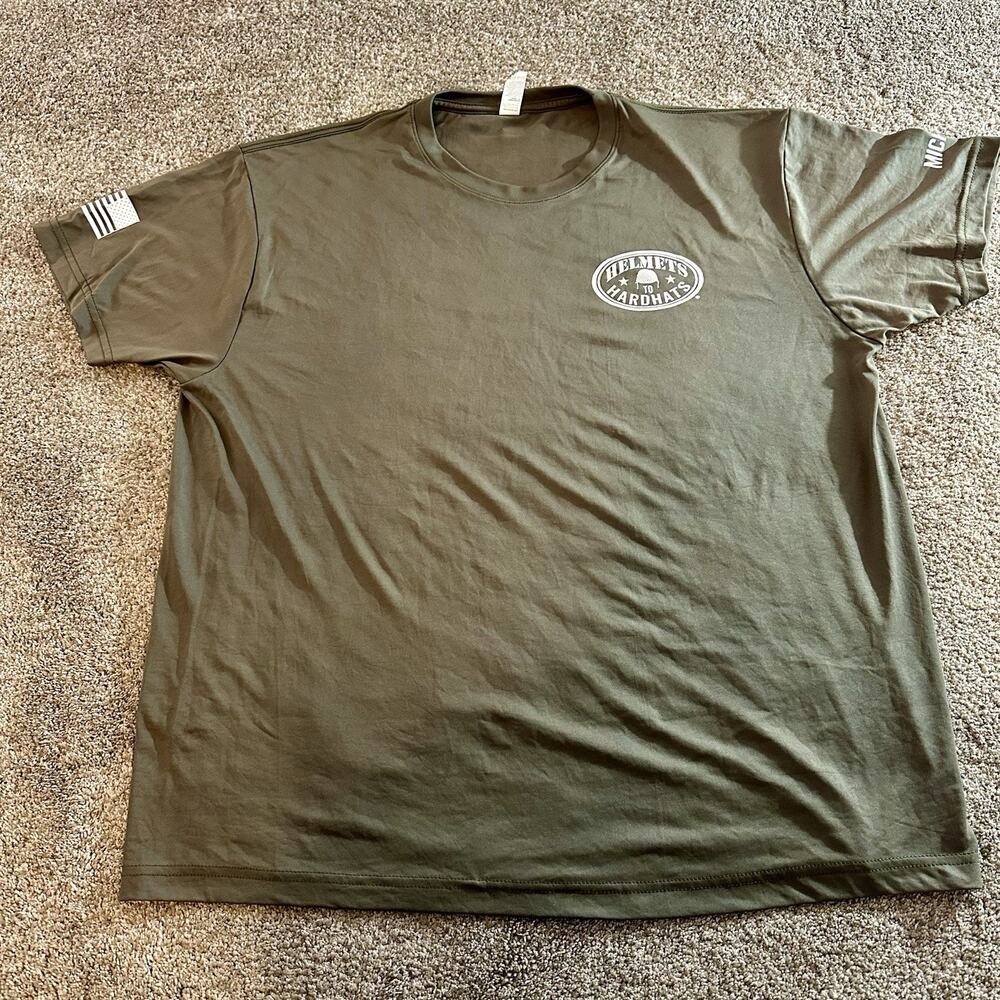 Helmets To Hardhats Michigan Shirt Mens XL OD Olive Green USA Made